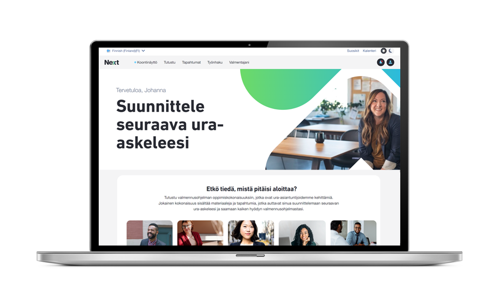 Next-oppimisalustan-etusivu-suunnittele-seuraava-ura-askeleesi